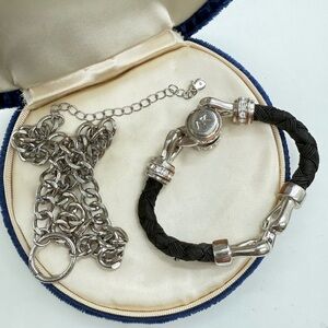 Vintage Anne Klein Black Rhinestone Bracelet